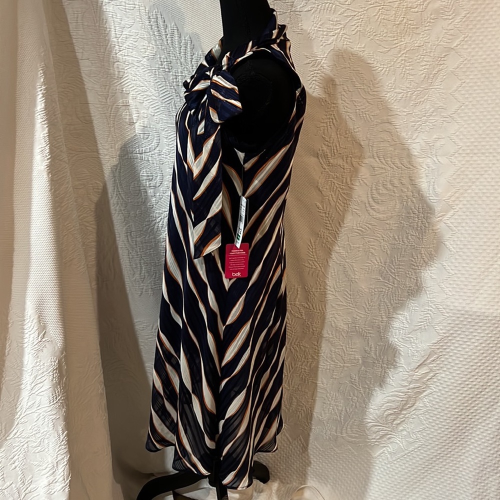 Signature by Robbie Bee navy/rust sleeveless dress, size 12, NWT - Picture 7 of 16